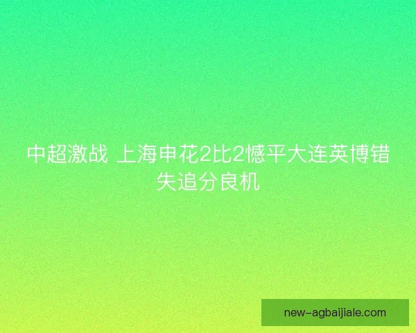中超激战 上海申花2比2憾平大连英博错失追分良机 中超激战 上海申花2比2憾平大连英博错失追分良机