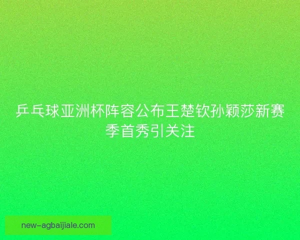 乒乓球亚洲杯阵容公布王楚钦孙颖莎新赛季首秀引关注 乒乓球亚洲杯阵容公布王楚钦孙颖莎新赛季首秀引关注